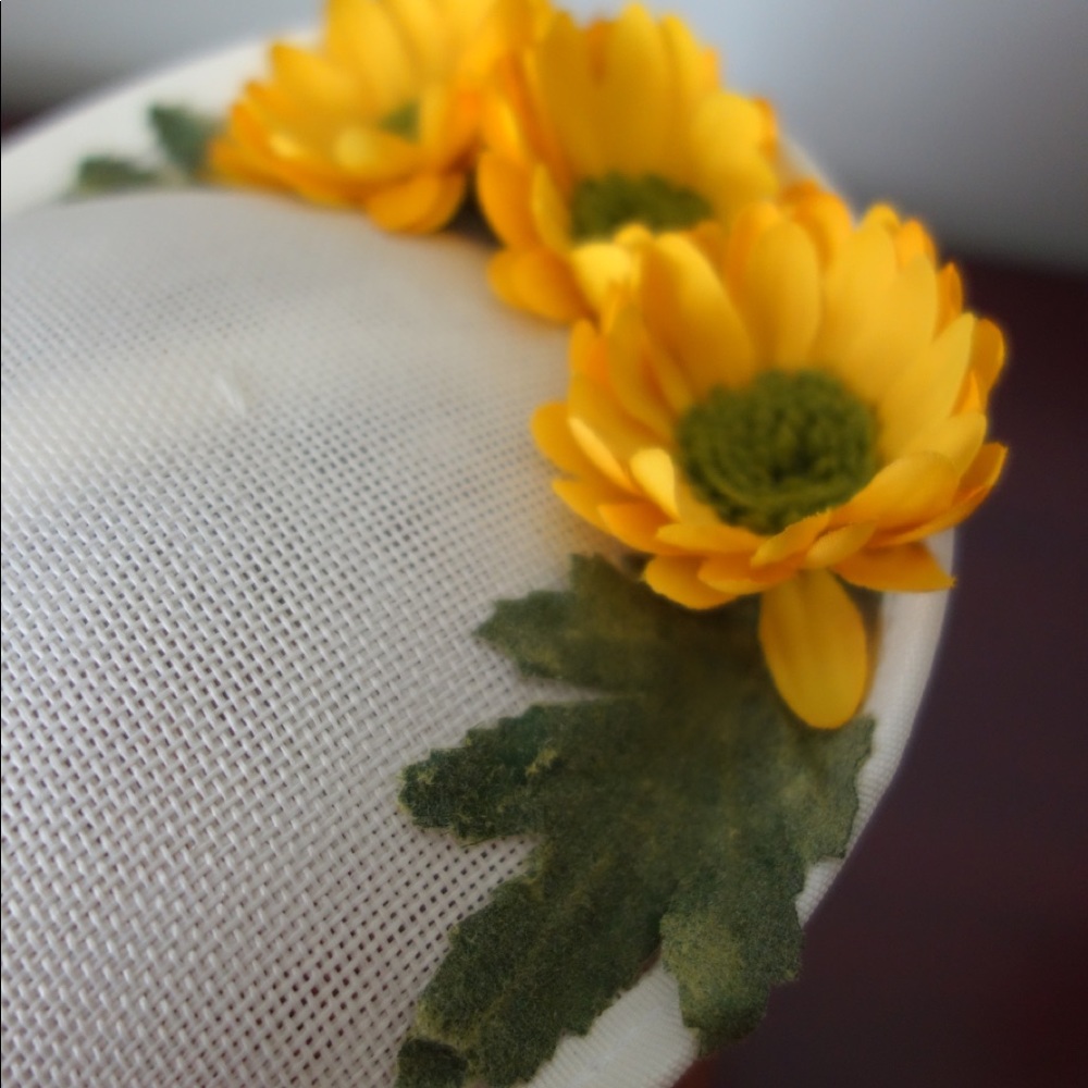 Spring Hat with Upturned Brim & Mini Sunflowers.